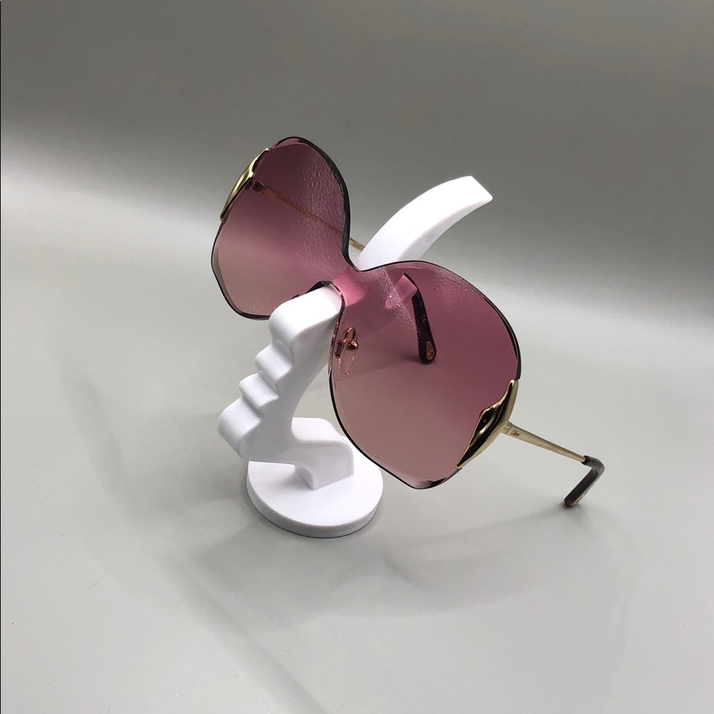 CHLOE Curtis Oversized Sunglasses CE 162S 850 Gold Metal Pink Gradient Lens